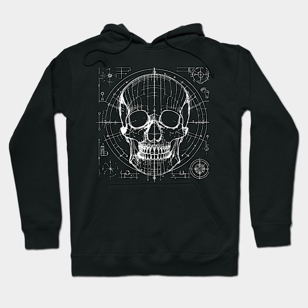 skull techno design Hoodie by lkn